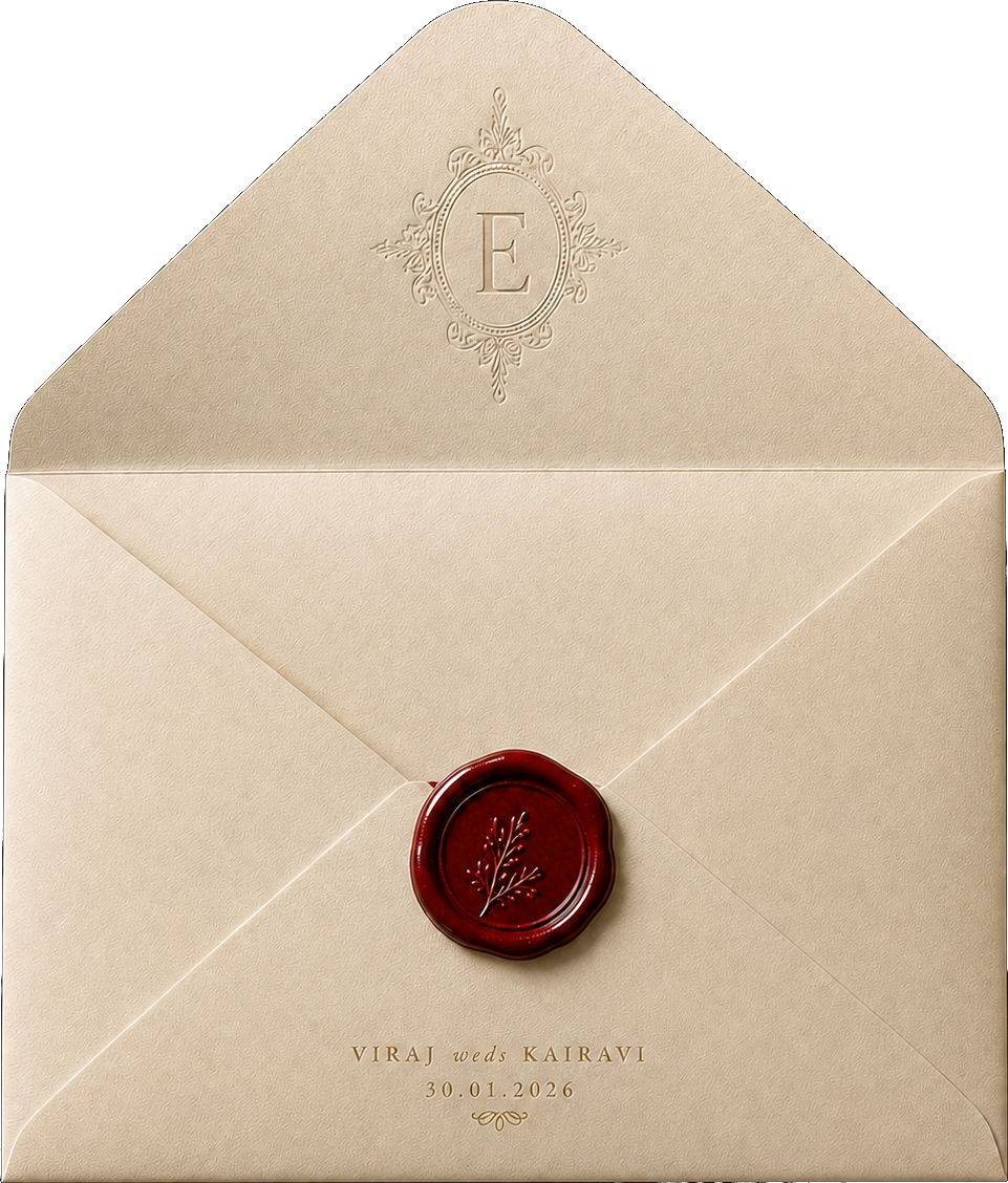 Open wedding envelope